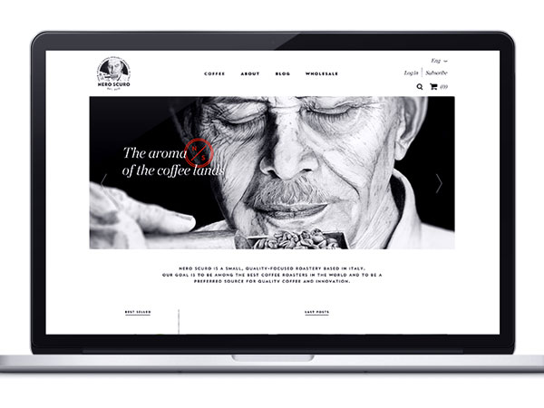 Nero Scuro - Italian coffee roastery website - homepage design.
