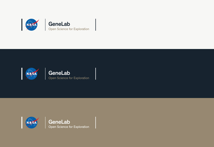 Nasa GeneLab - logo and three different color versions.