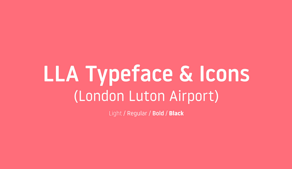 London Luton Airport Typeface and Icons.