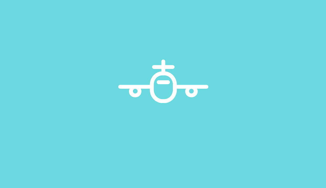 Close up of the plane icon.