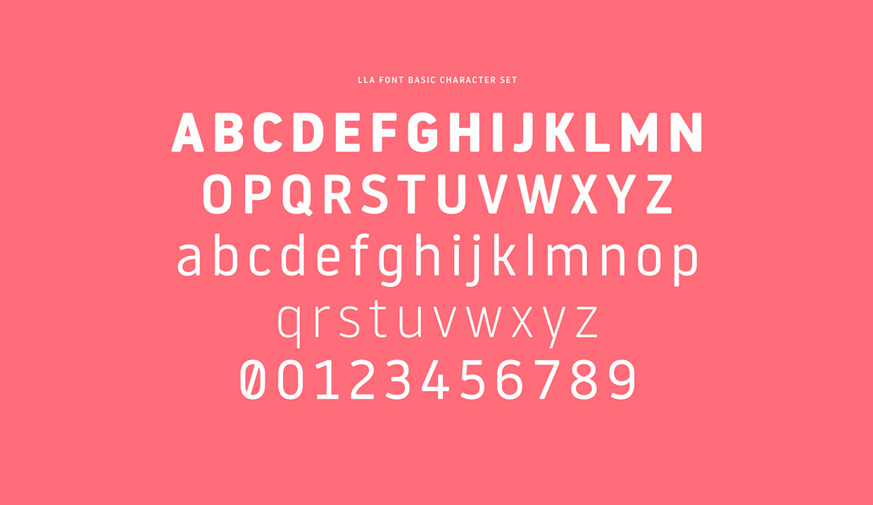 LLA Font - Basic character set.