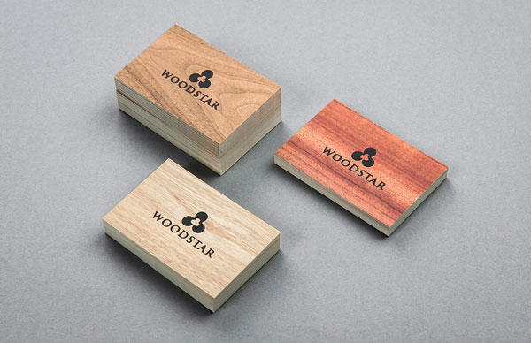 Business cards - wooden look.