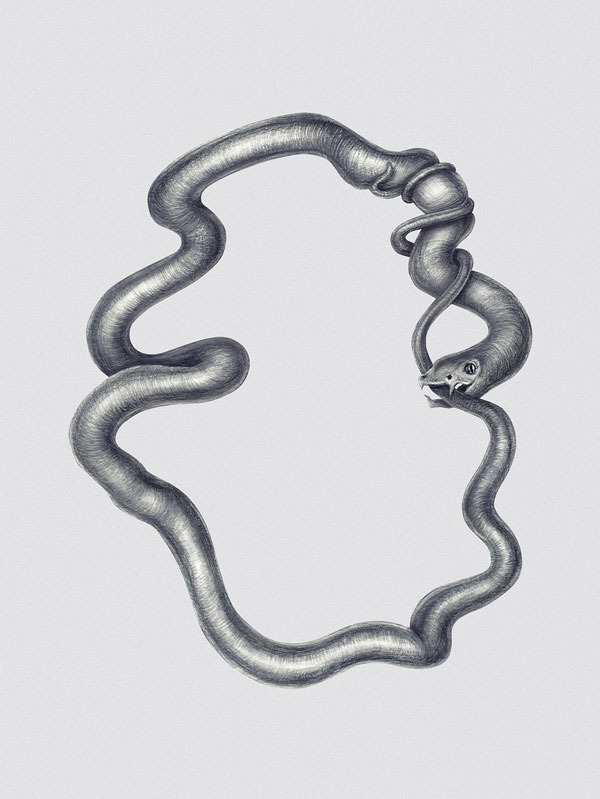OUROBOROS, snake illustration from a series of magical artworks for the upcoming new year.