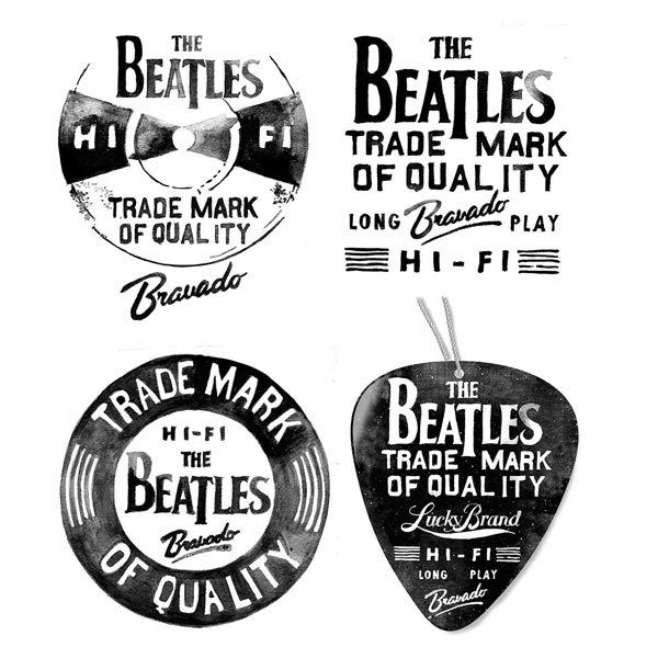 The Beatles - Handmade labeling for Lucky Brand - Bravado Universal.
