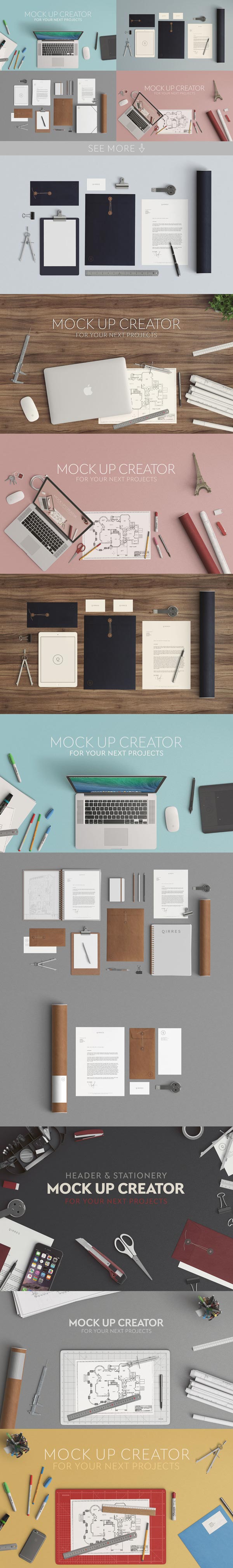 The perfect mock up creator for your next design and identity projects.
