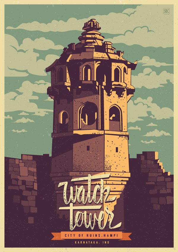 WATCH TOWER from the Discover India Series - Hampi.