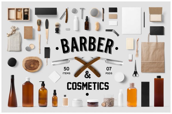 Barber and Cosmetics Branding Mock-Up by forgraphic™