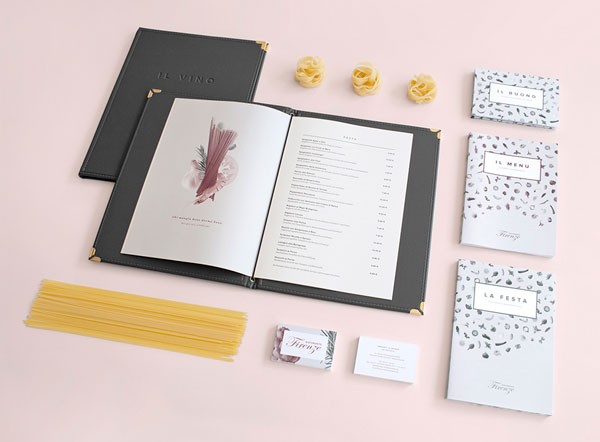 Branding by Sarah Le Donne for Firenze, a traditional Italian restaurant.