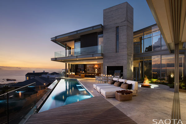Pool and terrace of the dream house located in Clifton, Cape Town, South Africa.