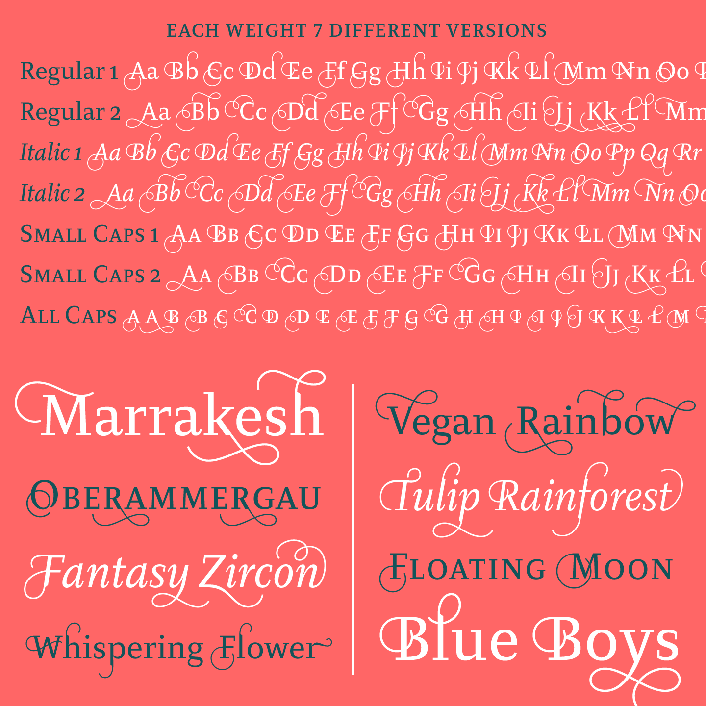 The Diogenes Decorative font family, an elegant typeface by Ludwig Übele.
