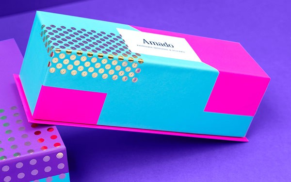 Close up of a colorful box.