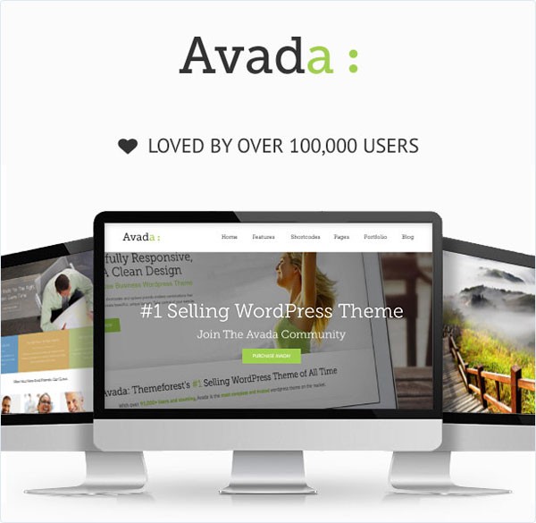 Avada WordPress theme, a responsive multi-purpose theme loved by over 100,000 users.