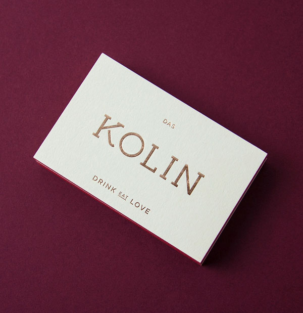DAS KOLIN - KITCHEN AND DRINKS - restaurant business cards.