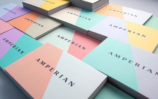 Different colorful business cards.