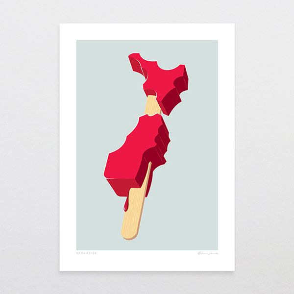 New Zealand On A Stick - Print available in different sizes.