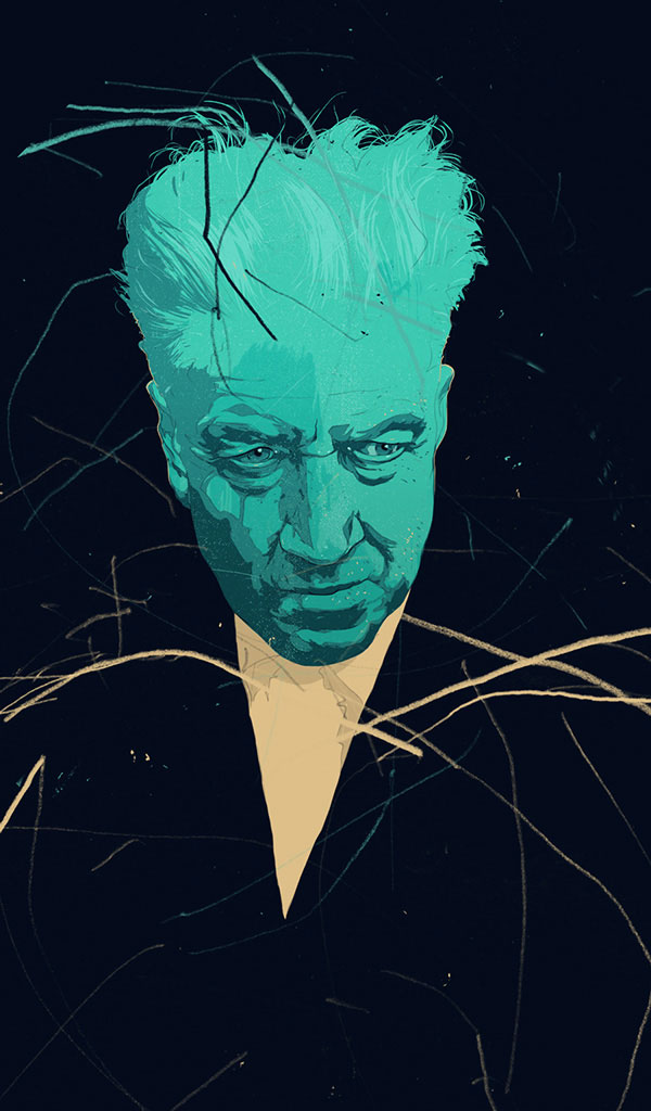 Personal illustration by Simon Prades for David Lynch’s birthday.
