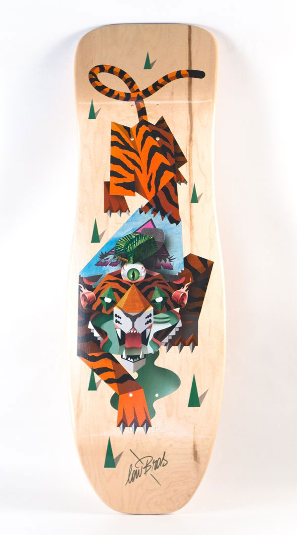 Straight Outta Venice - Tiger skateboard deck illustration.