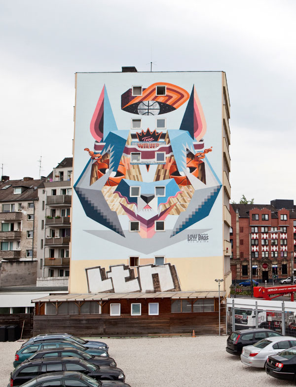 Street art in Cologne, Germany - created  by Low Bros in 2013.