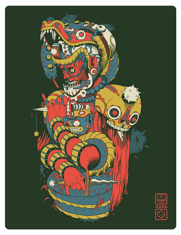 A poster illustration by Raul Urias from Mexico.
