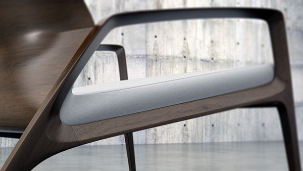 Close up of the armchair rendering by graphic and industrial designer Angel Corso.