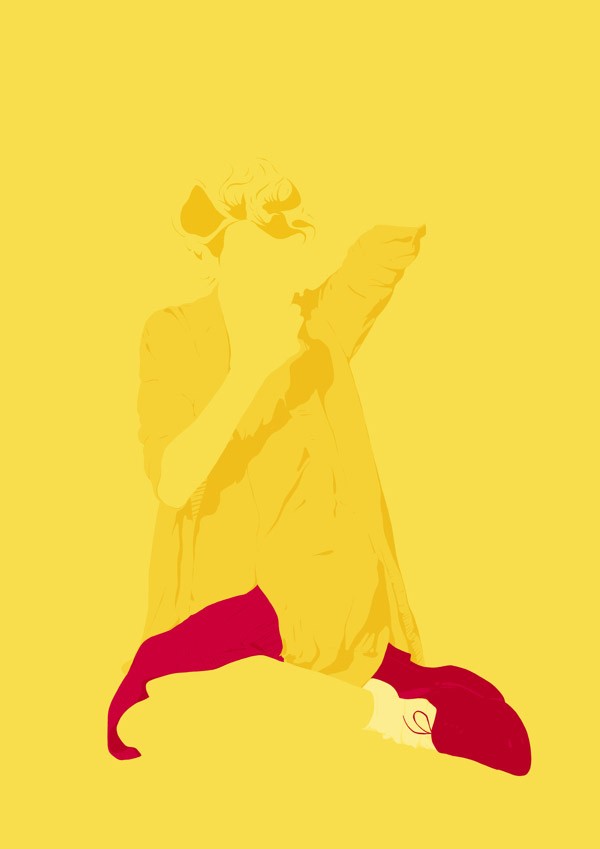 Artistic fashion illustrations. Work from the Yellow series.