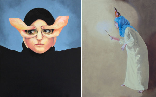 Self portraits by Fatma Al-Remaihi.