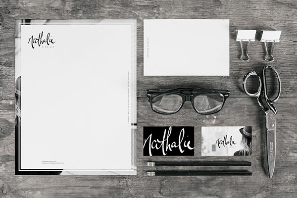Stationery set for entrepreneur and professional development consultant, Nathalie O.