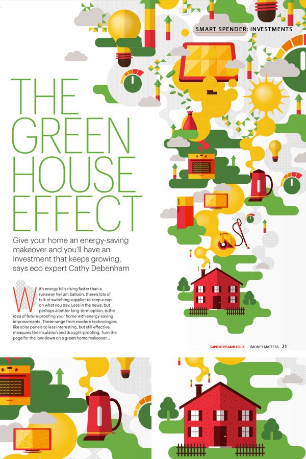The Green House Effect - Editorial illustration by blindSALIDA, a french Senior Art director and illustrator from Paris.