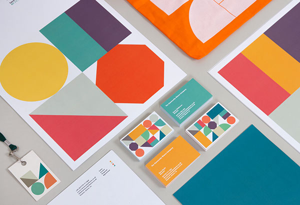 Some of the colorful branding materials.