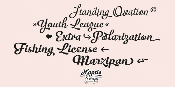 Some type samples of this decorative script font family.