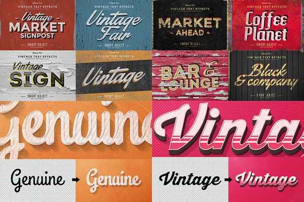 Create stylish titles for retro posters and other designs.