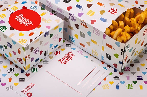Packaging for french fries and burges.