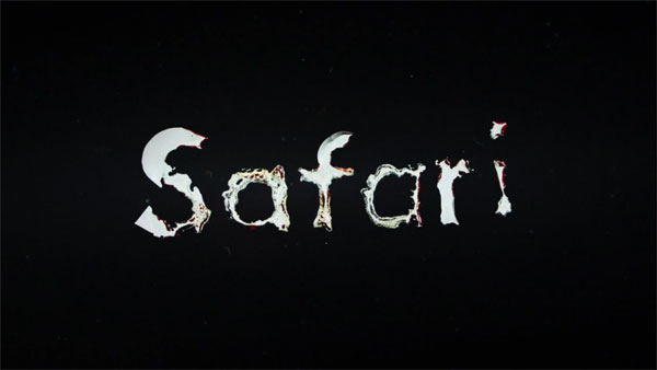 Safari - melting letters on black background.