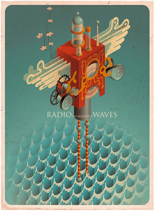 Radio Waves, a print created by Mark Oliver.