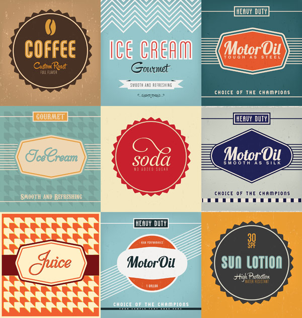 Vintage label design set - stock image from GraphicStock.
