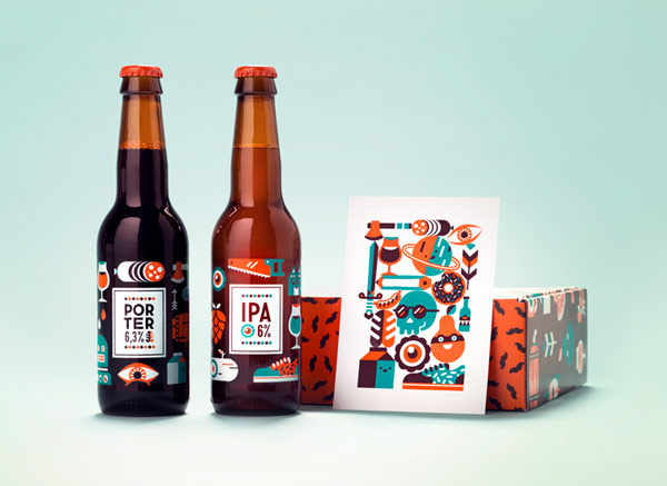 Anniversary beer by Netherlands based graphic design and illustration studio, Patswerk.
