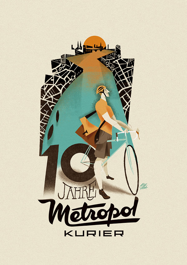 10 Jahre Metropol Kurier - artwork by Riccardo Guasco, an illustrator based in Alessandria, Italy.