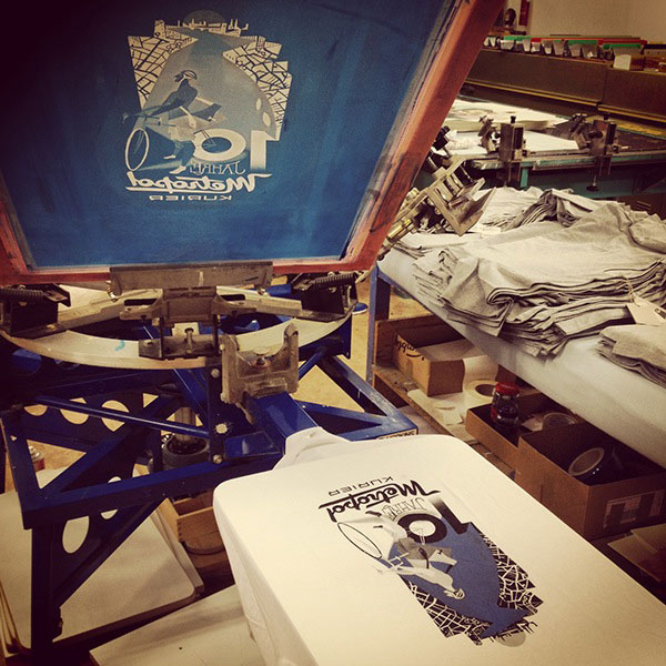 T-shirt printing process.