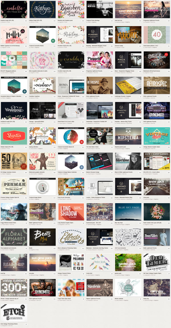 Creative Market's April Big Bundle - Pick up 76 graphic products, worth a massive $1,209, for only $39.