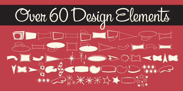Packed with over 60 design elements such as ornaments and banners.