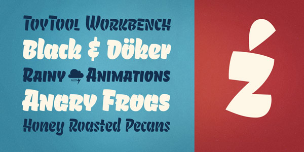 A playful round display font in four different styles.