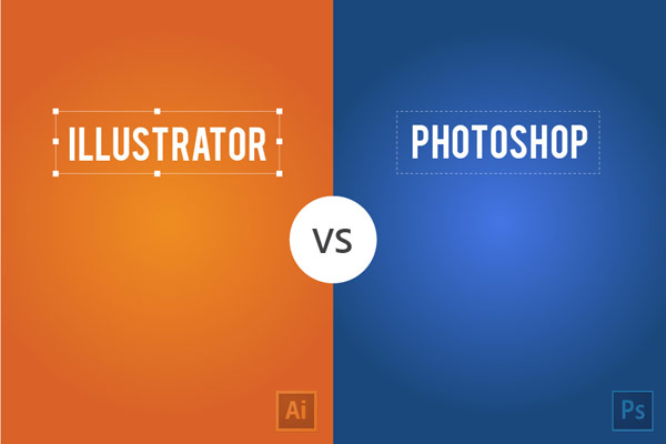 Adobe Illustrator vs Photoshop explained in a minimalist visual design by M.A. Kather, a UX/ UI Designer based in Chennai, India.