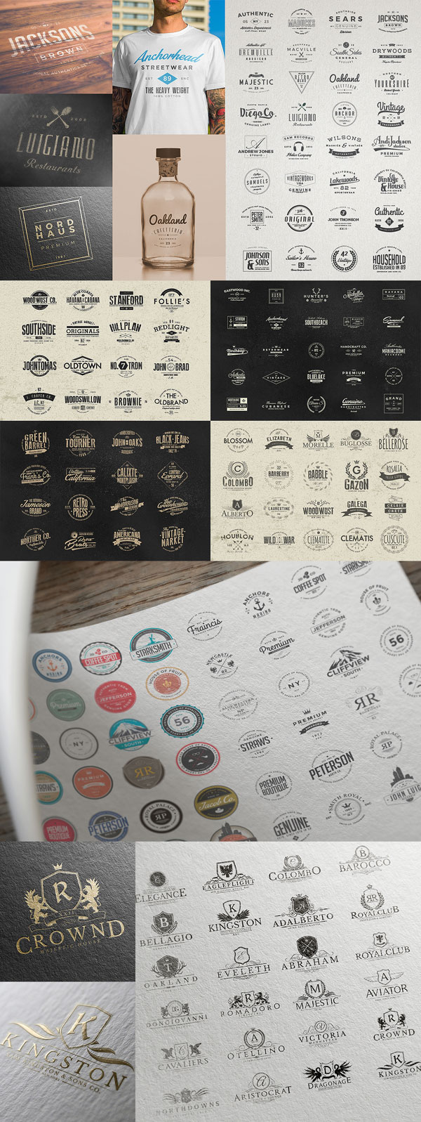 Countless vintage logos and logotypes available as super saver bundle - 70 % discount!