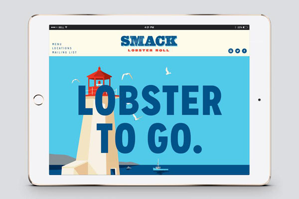 The responsive Smack Lobster Roll website.