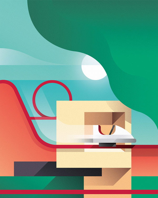 A colorful graphic artwork for Wired.