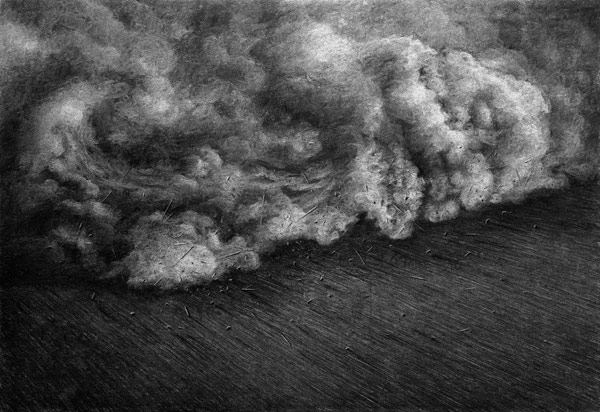 Cloud, 50 x 30cm - Charcoal drawings from 2014 and 2015 by Levi van Veluw.