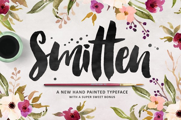 The hand painted Smitten typeface with a super sweet bonus.