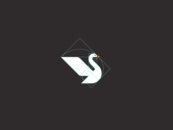 This swan logo is based on the the golden ratio.
