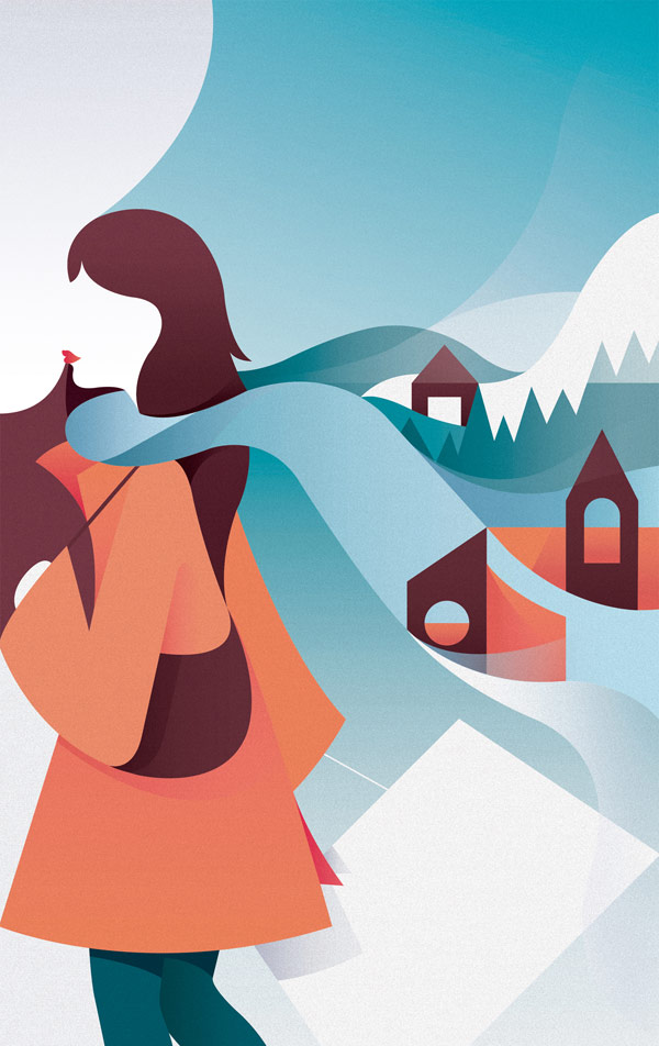 Winter illustration by Ray Oranges for Shop - Global Blue.