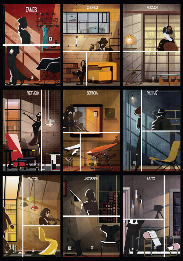 Artworks from the Archidesign series by Federico Babina.
